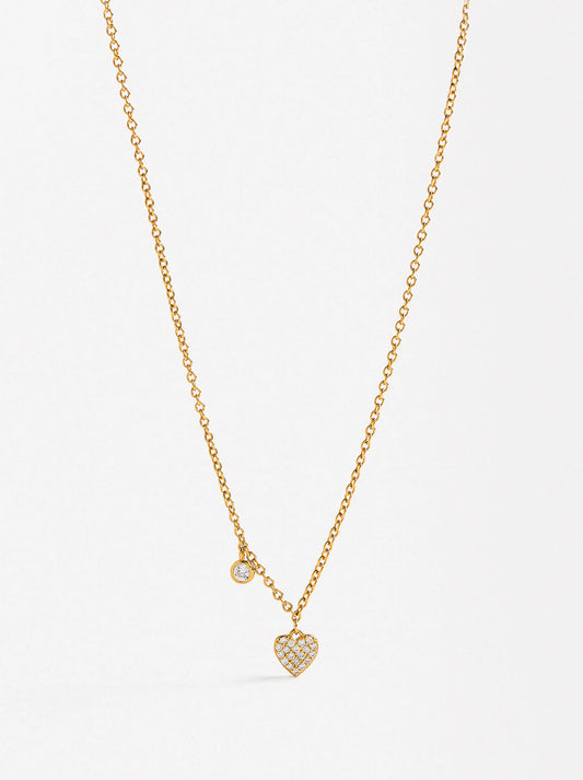 Colar Star Heart - Prata 925 - Banho Ouro 18k