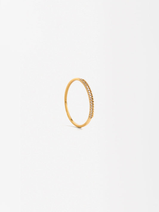 Anel Simple Gold Deluxe - Prata 925 - Banho Ouro 18k