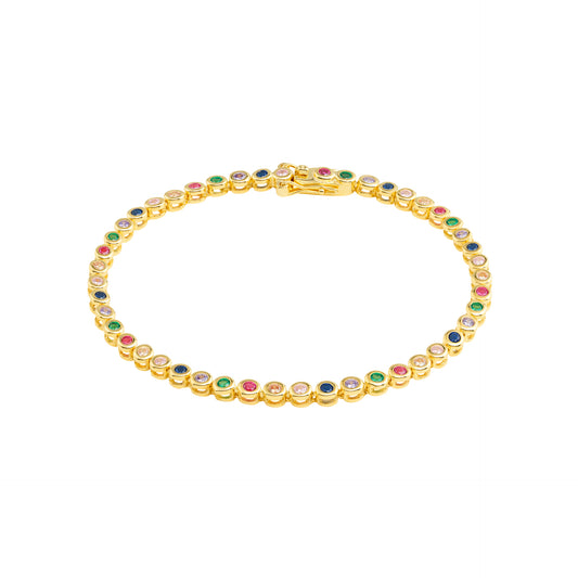 Pulseira Color Deluxe - Prata 925 - Banho Ouro 18k