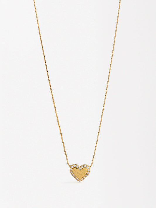 Colar Gold Shiny Heart - Prata 925 - Banho Ouro 18k